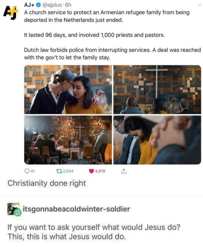 30. Religion doing what it's supposed to do