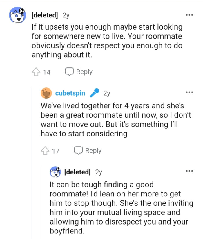 OP's roommate clearly doesn't respect her enough