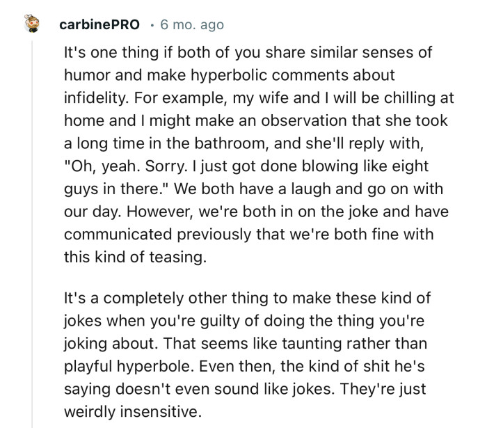“The kind of shit he's saying doesn't even sound like jokes. They're just weirdly insensitive.”