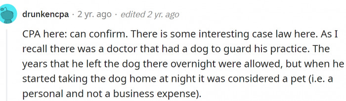 Business dog vs. private dog