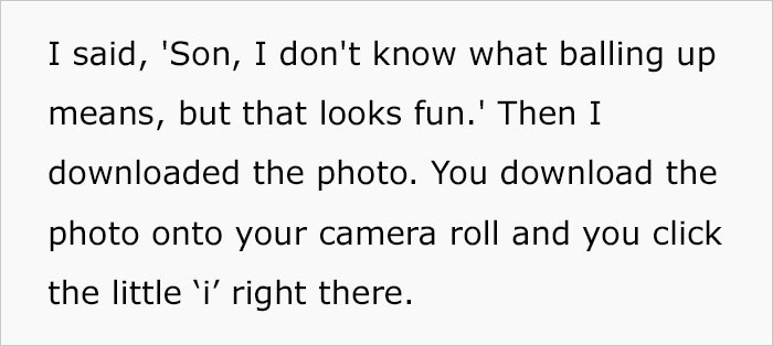 Pack shows that she received a text from her son asking if he could stay a bit longer to play basketball with his friends. He then sent a photo of himself as proof.