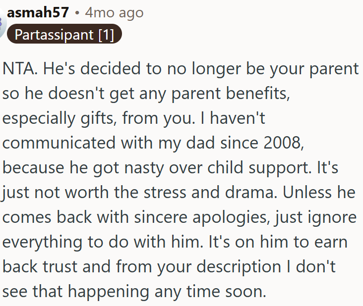 He chose to stop being a parent.