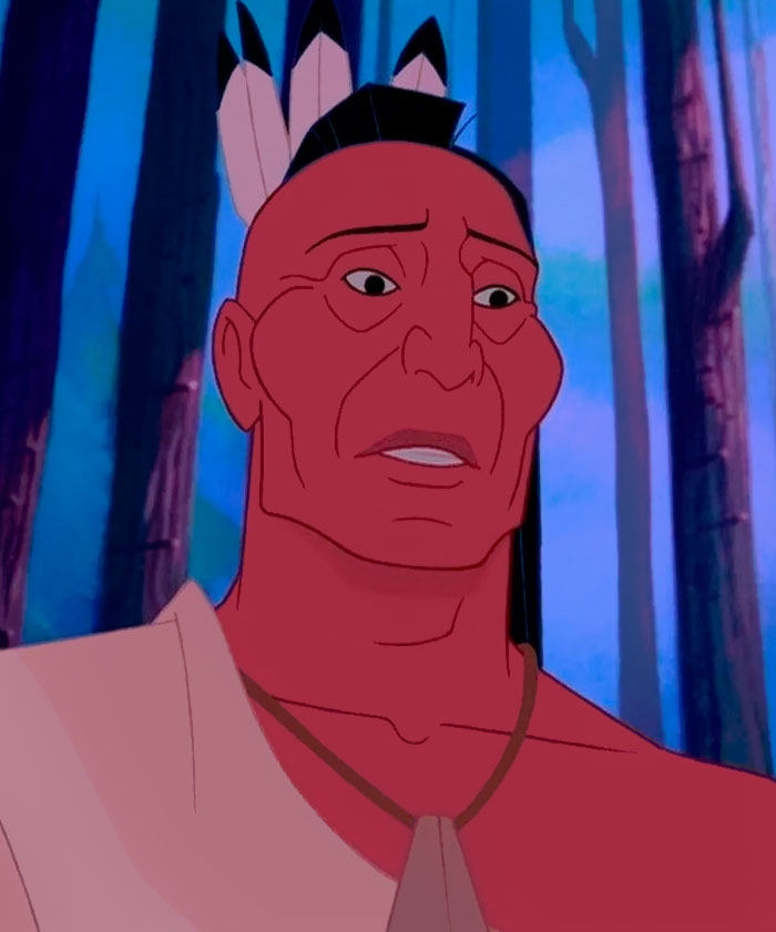 Chief Powhatan, the father of Pocahontas.