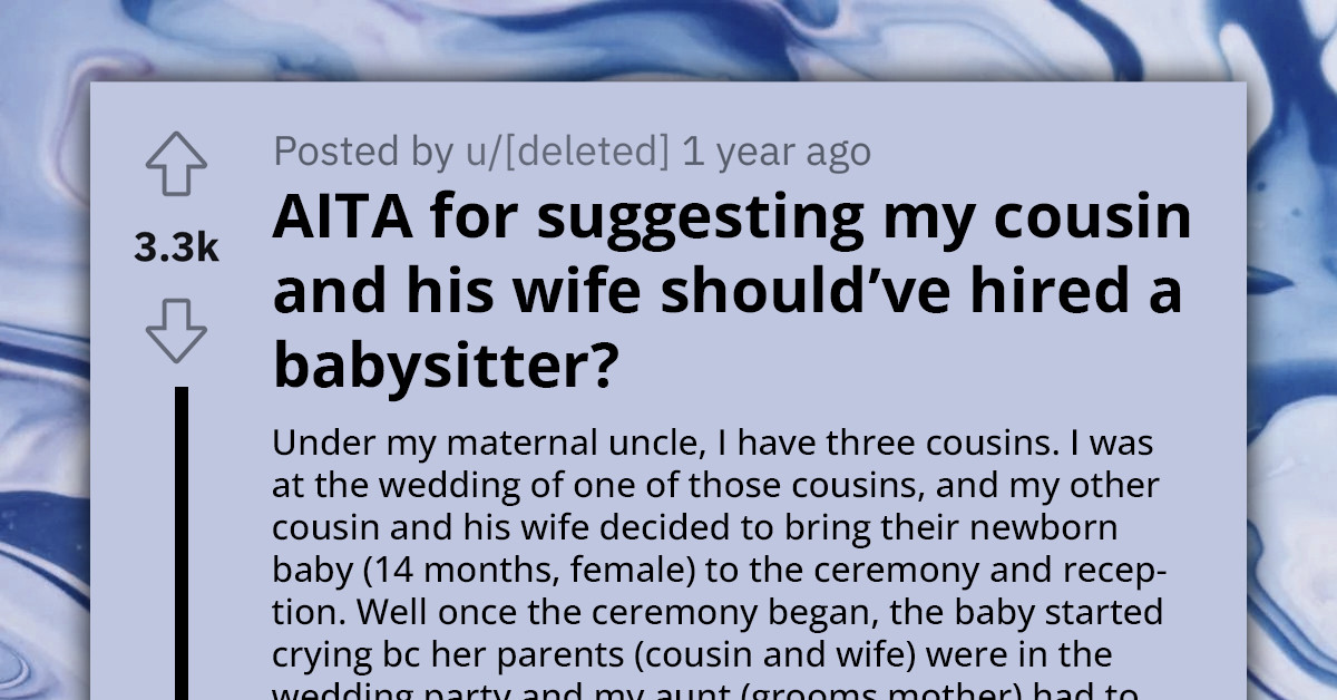 Woman Annoyed at Being Unexpectedly Entrusted with Crying Baby at Family Wedding, Raises Questions About Fairness