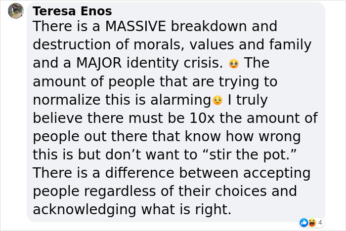 Massive breakdown and destruction of morals