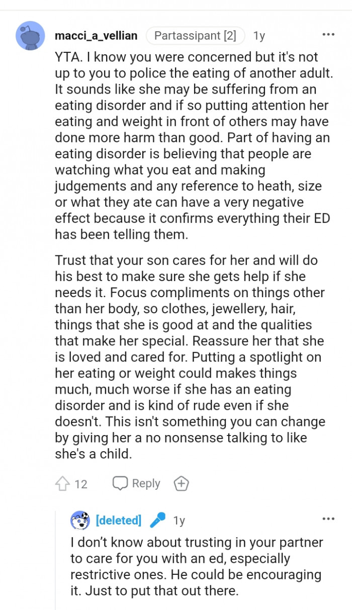 Trust that your son cares for her