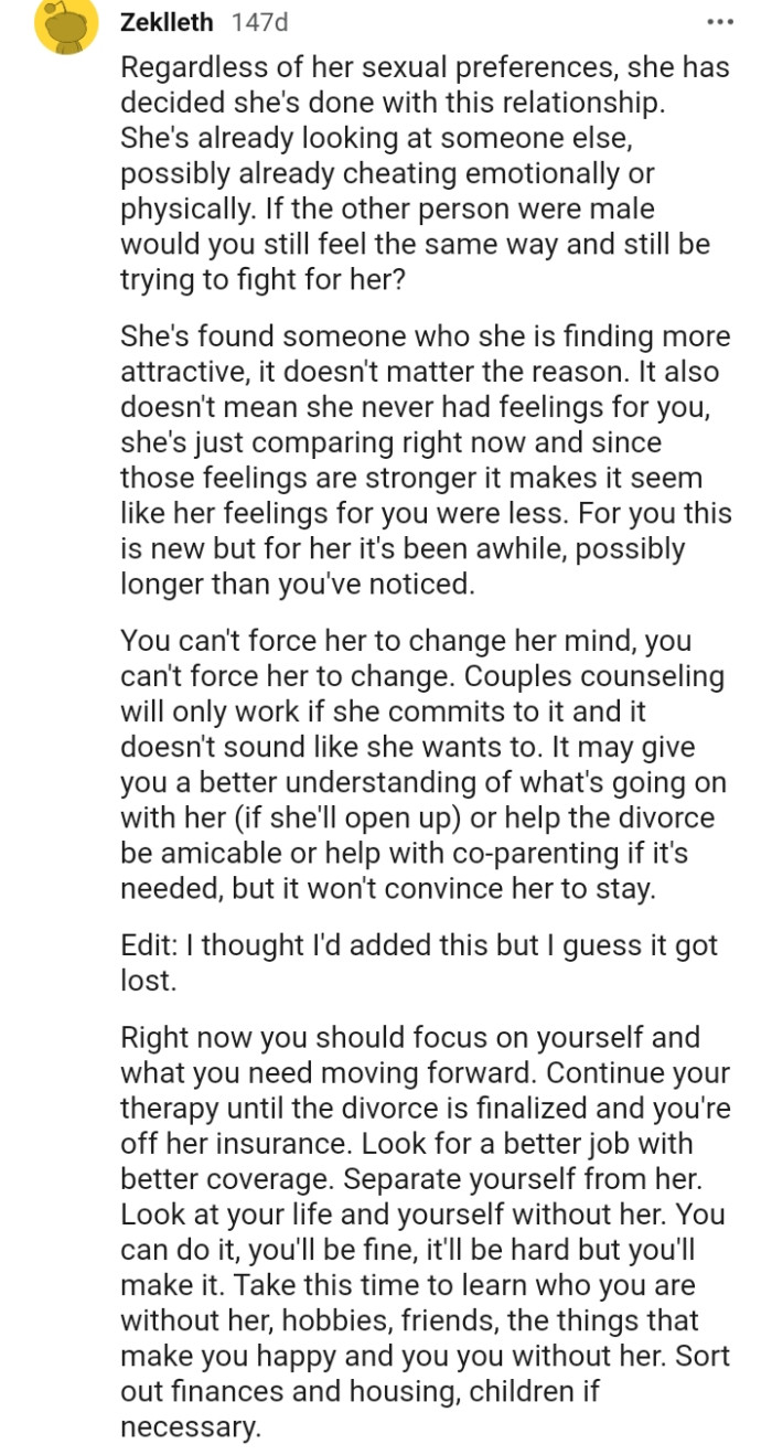 She's found someone whom she finds more attractive