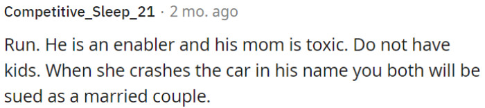 OP needs to be cautious