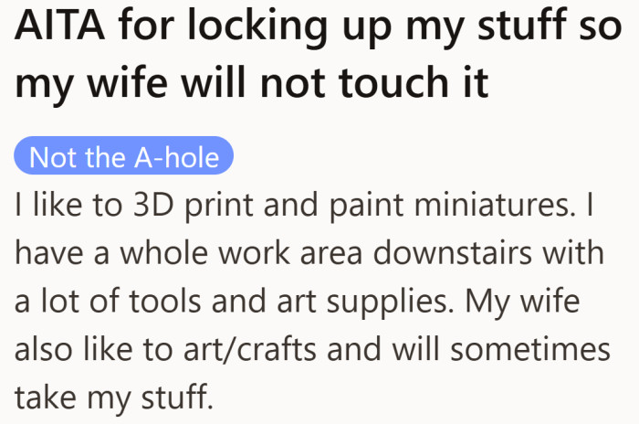 He starts by laying out the setup, two creative people, one shared space, and tools that keep changing hands.