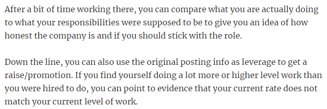 28. When you start a new job, saving a copy or taking a screenshot of the job description is a good idea.