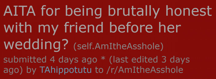 A woman wanted to be judged on the 