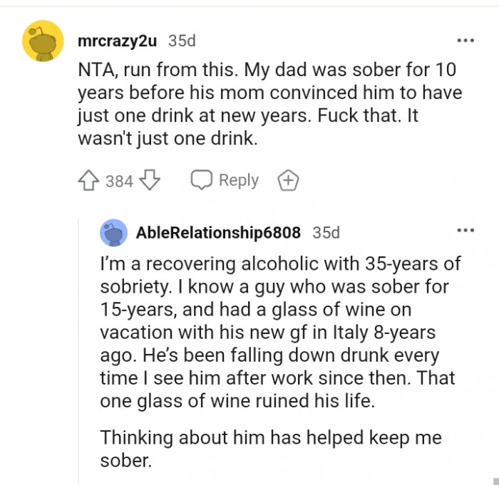 That one glass of wine ruined his life