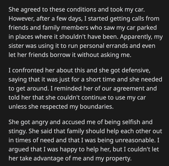 OP confronted her about this, and her sister said her friends only used it for a short time