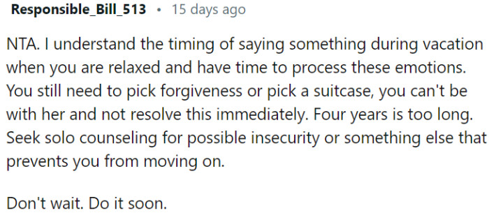 Timing is important when addressing relationship issues.