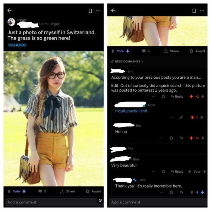 This guy pretended to be a girl on vacation