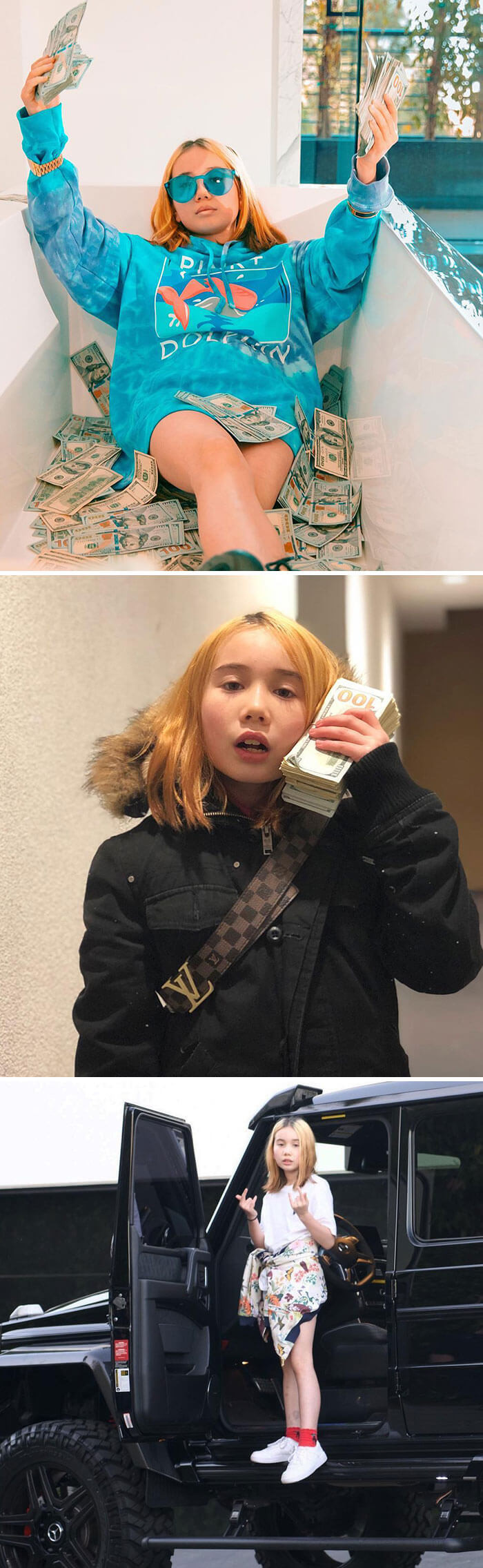 5. 15-Year-Old Rapper Lil Tay Showing Off Her Wealth on Social Media