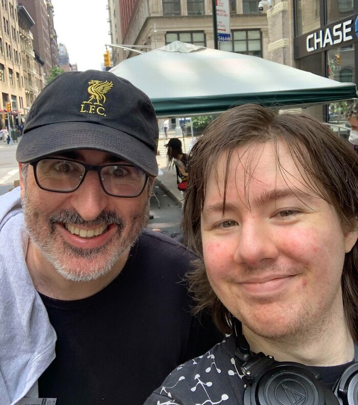 "Met John Oliver At The WGA Strike Rally Outside WBD HQ! Genuinely A Swell Guy"