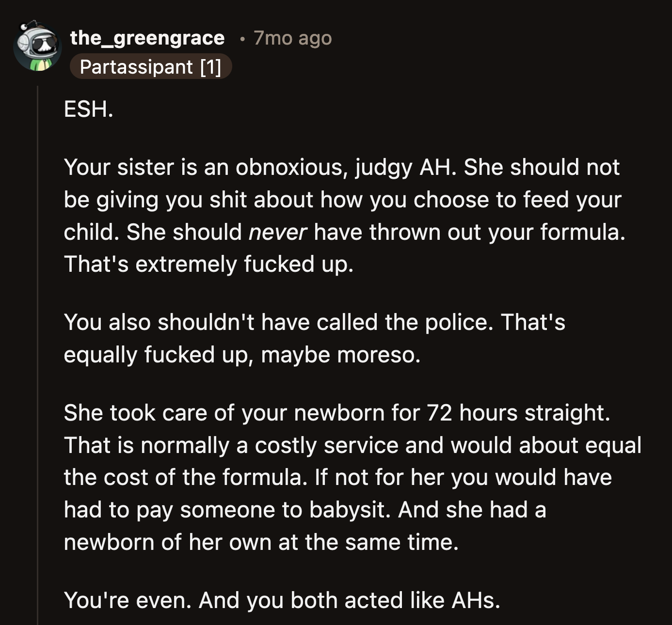 OP's post received mixed reactions. While she was ultimately voted not the a**hole, Redditors explained why calling the police was an overreaction.