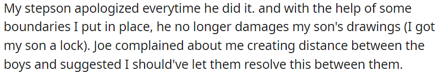 My stepson apologized every time