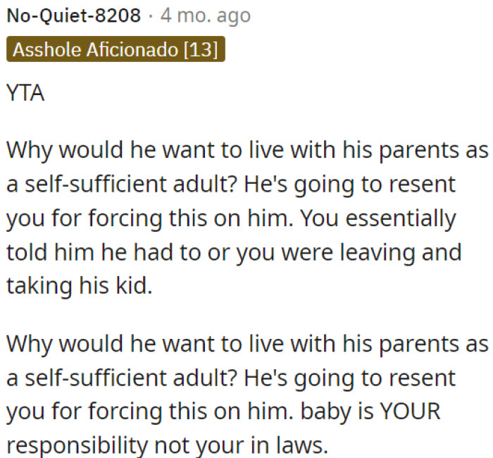 It's not healthy to threaten to leave in a marriage over this.