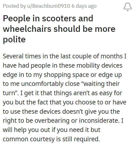 6. You don't have to be impolite just because you're disabled