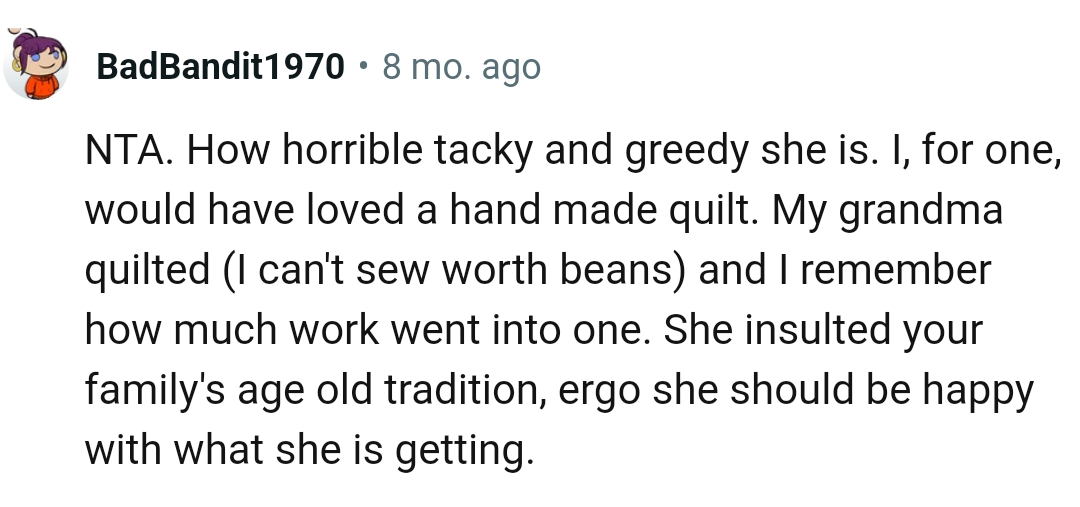 She Insulted OP's Family's Age-Old Tradition