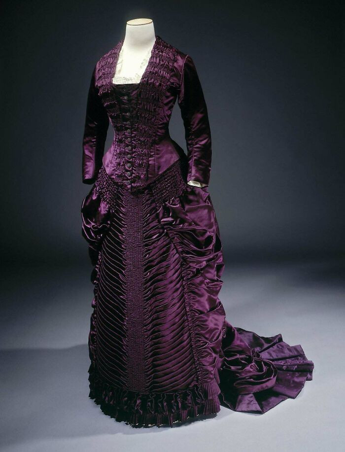 "Dress By Madame Lasserre, Made Of Silk Satin, 1883"
