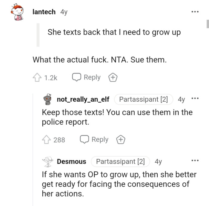 Using them in the police report