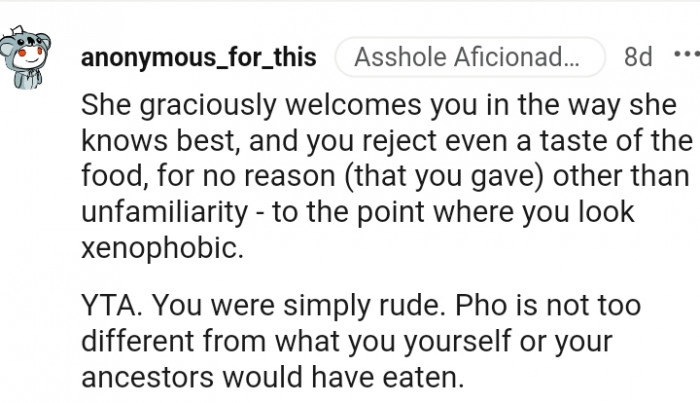 You were simply rude