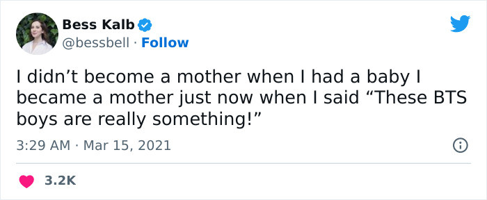 38. You're at the height of motherhood this way.