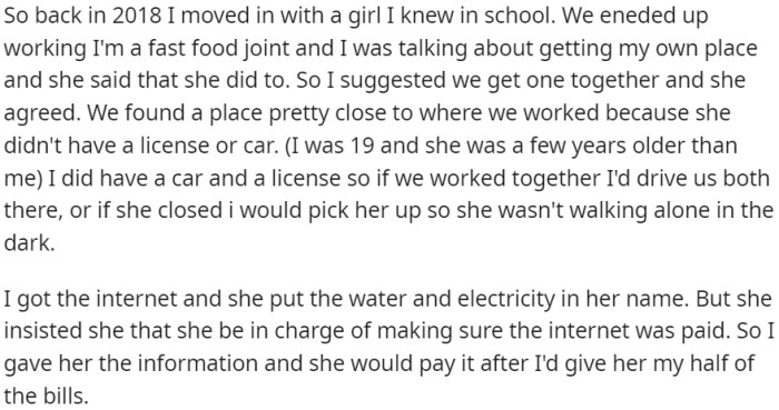 OP moved in with a school acquaintance who expressed interest in finding a place together