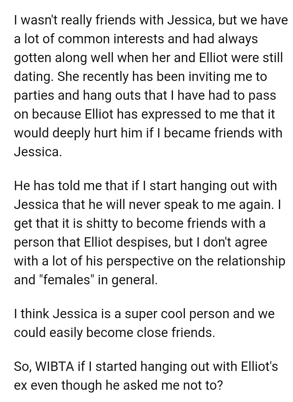 She has recently been inviting the OP to parties and hangouts that she has had to decline