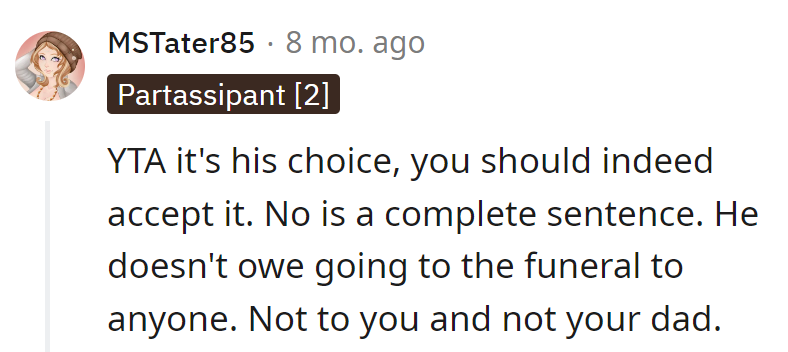 OP, tagged YTA, needs to groove with the brother's choice. 