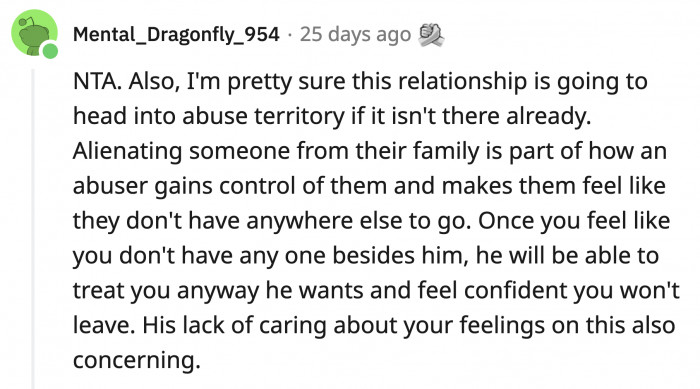 Could it be that OP's husband is testing her boundaries?