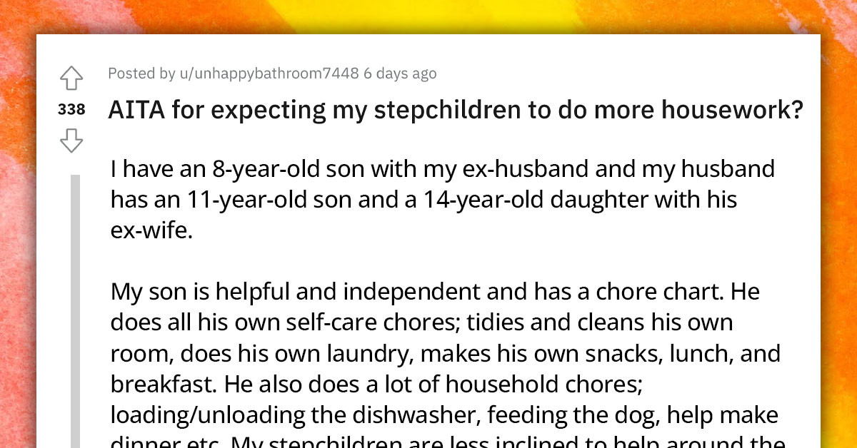 Woman Gets Slammed On Reddit For Making Her 8-Year-Old Son "Basically Raise Himself" And Complaining That Her Stepchildren Don't Do Enough Chores