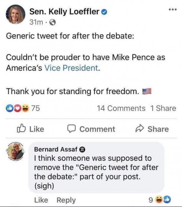 3. “Generic tweet for after the debate.”