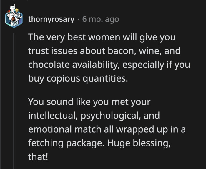 OP and his wife are perfect for each other!