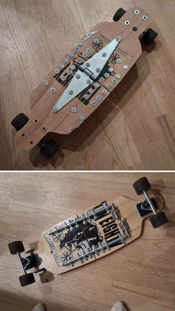"I Just Woke Up This Morning And Decided To Build A Collapsible Longboard With Random Parts From Home Depot"