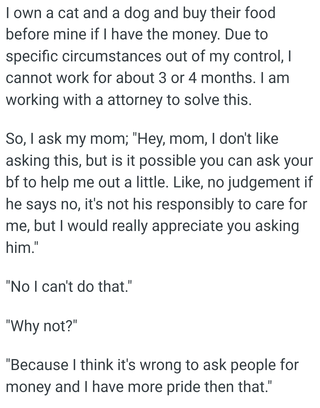 The OP Doesn't Like Asking