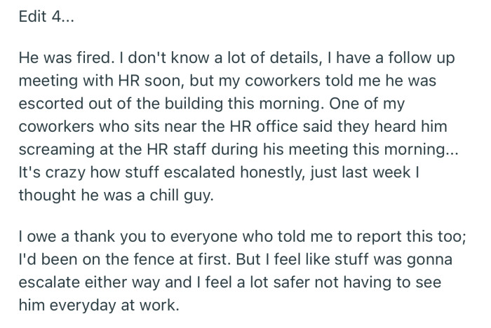 He ended up getting fired