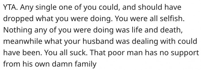 5. Any of them could have helped because they weren't doing something they couldn't postpone.