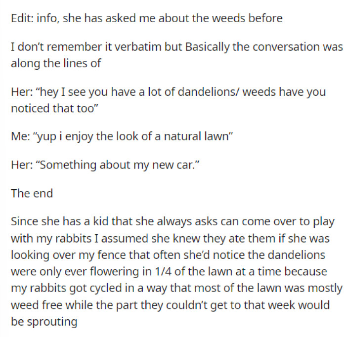 Then, OP came back with tons of updates on the situation and how she proceeded after talking to her neighbor.