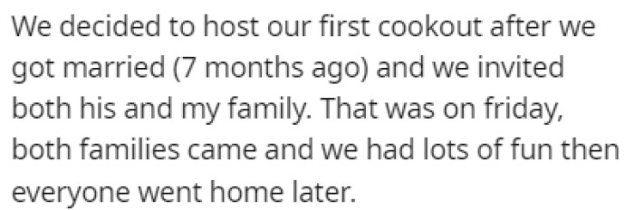 The Couple Decided to Host a Cookout and Invite Their Families Over