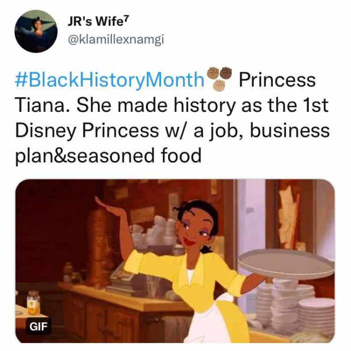 1. Tiana - the first Disney princess with a job...
