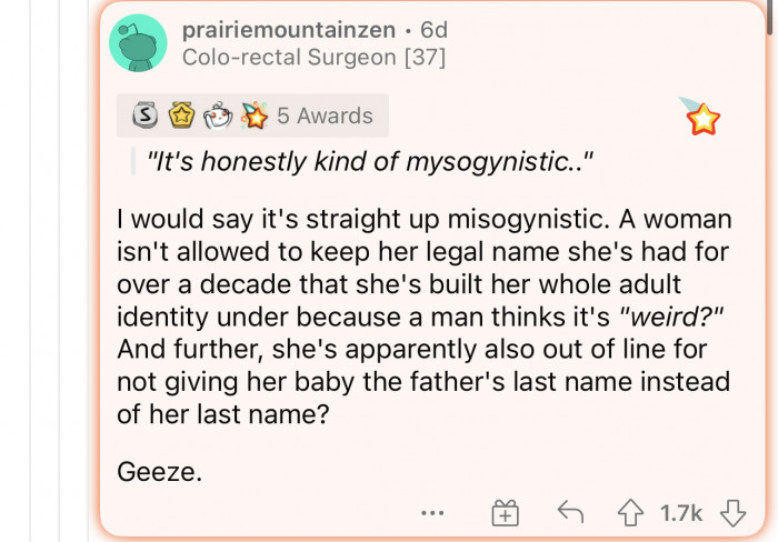 I agree with this, and I think many people don't know what it takes to change your name.
