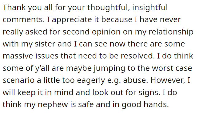 We are happy that we got an update, though, because it's always nice to hear what happens after the post.