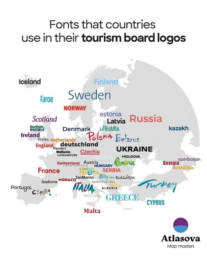 19. A Cool Guide To Fonts That Countries Use