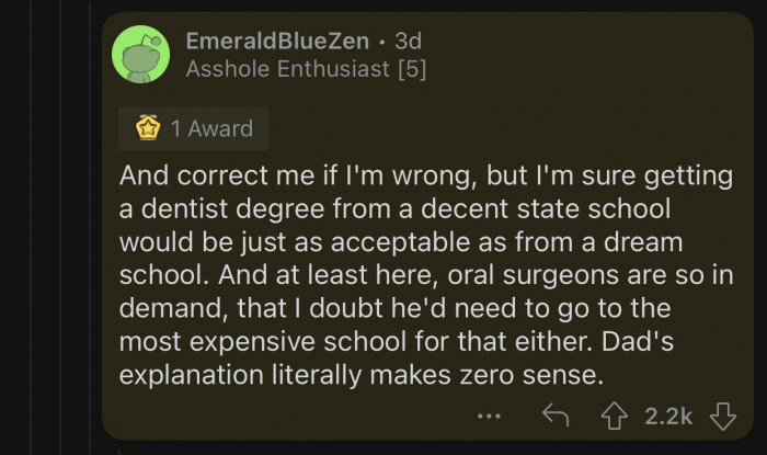 OP's explanation makes no sense.