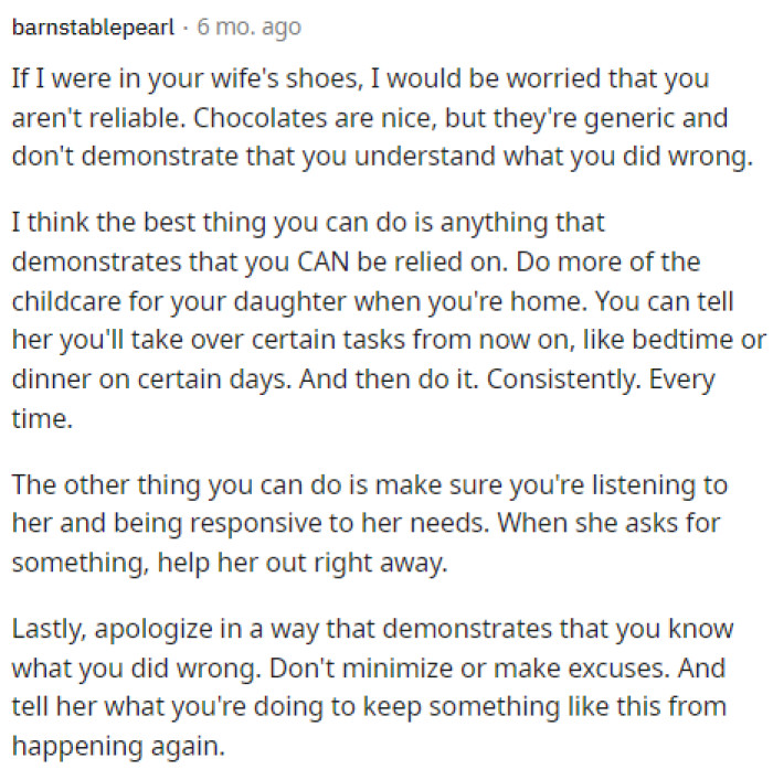 Some people mentioned that they would feel OP is somewhat unreliable, but others did not necessarily agree with this.