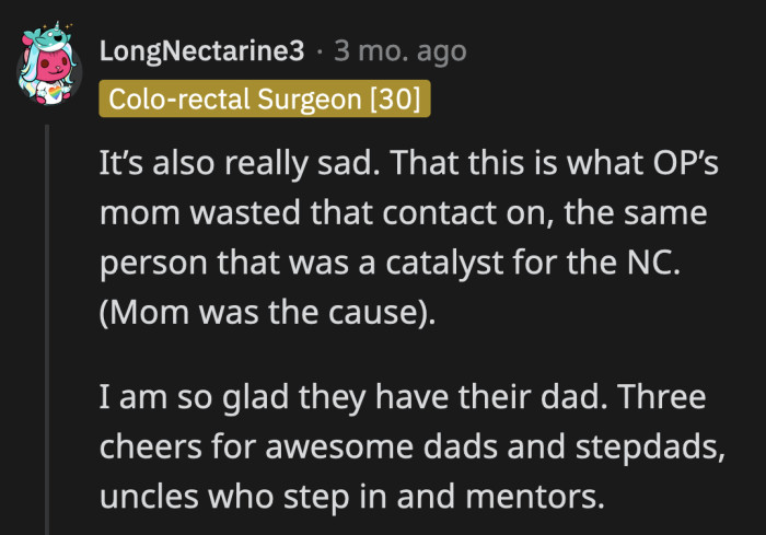 None of it was for OP's benefit. She was treated like a prop to make her stepsister feel less lonely.